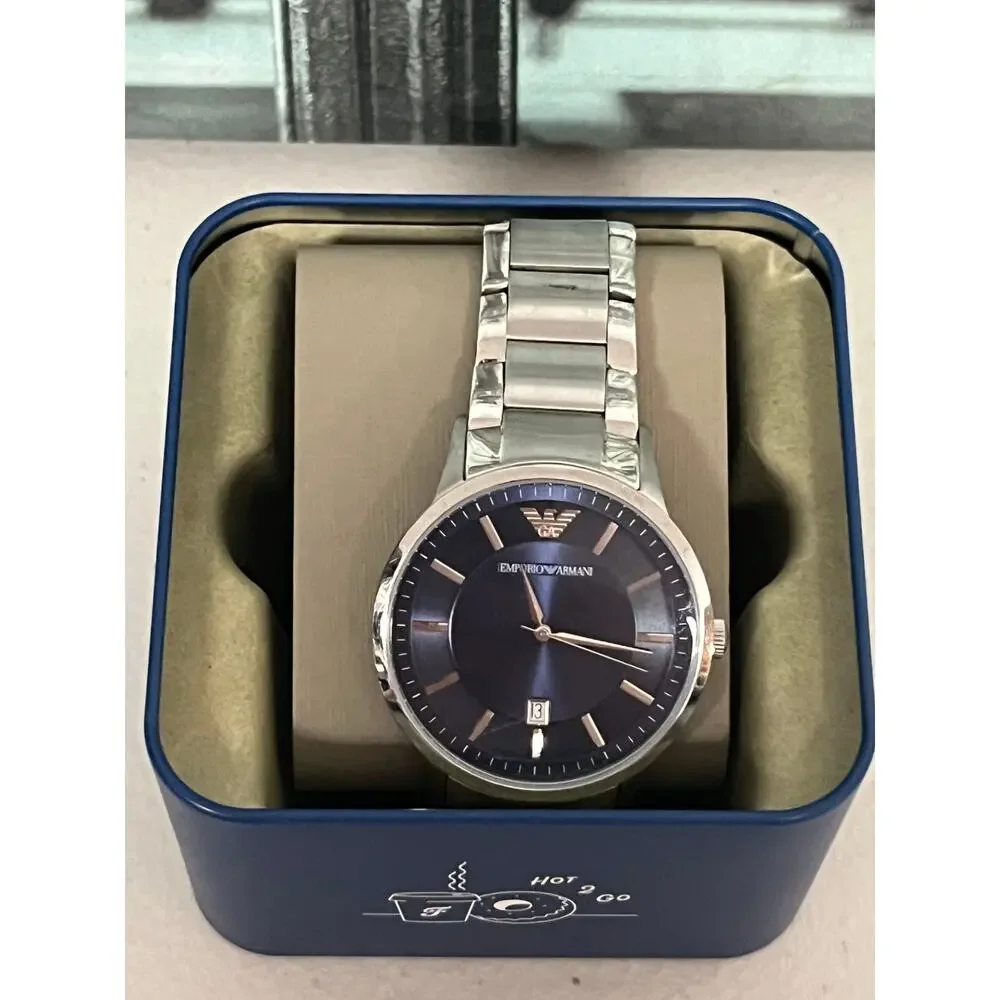 Emporio Armani AR2477 Two-Tone Men’s Watch 43mm Navy Dial